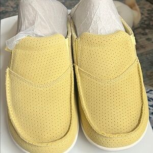 REVITALIGN Yellow Perforated Mules Never Worn